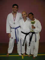 NEBON Claudia et BOUBATA Nabil avec leur entraneur 